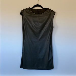 BCBG Green Leather Dress